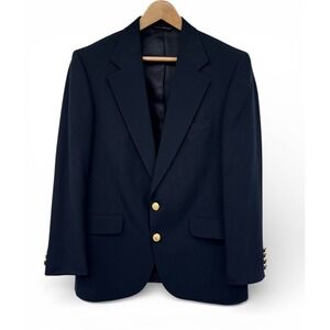 Polo University Club Ralph Lauren Navy Blazer Gold Buttons USA Made 22" Pit
